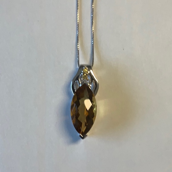 Jewelry - Orange Madeira Citrine Rhodium over Sterling Silver pendant